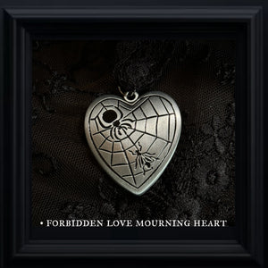 Forbidden Love Mourning Heart Necklace