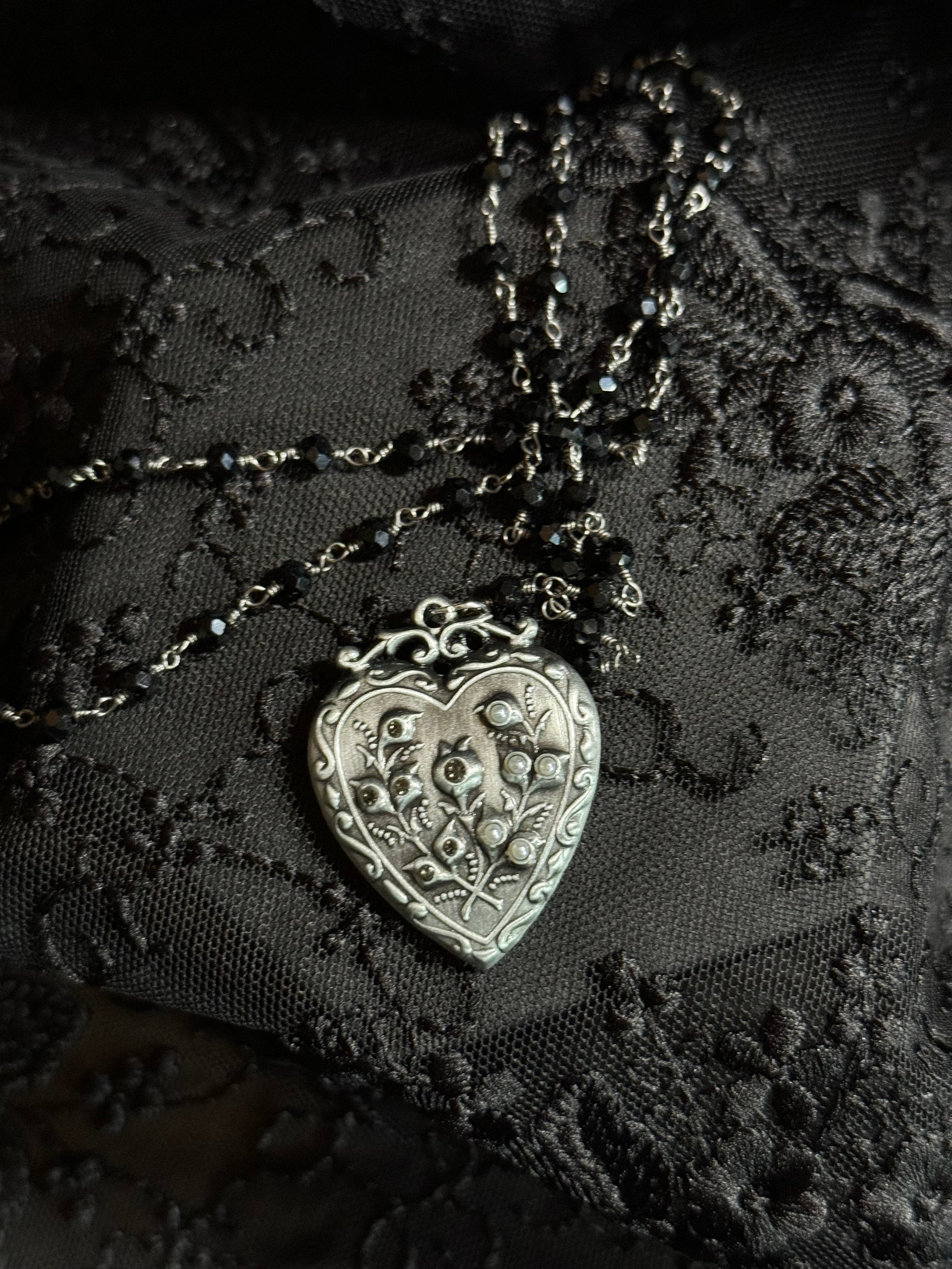 Eternal Love Mourning Heart Necklace