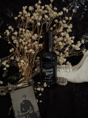 Haunted House Spray- the scent of a Victorian home.  (butterscotch, oak, dusty carpet)