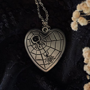 Forbidden Love Mourning Heart Necklace