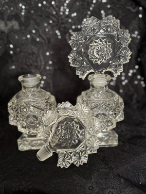 Victorian cut glass perfume bottle