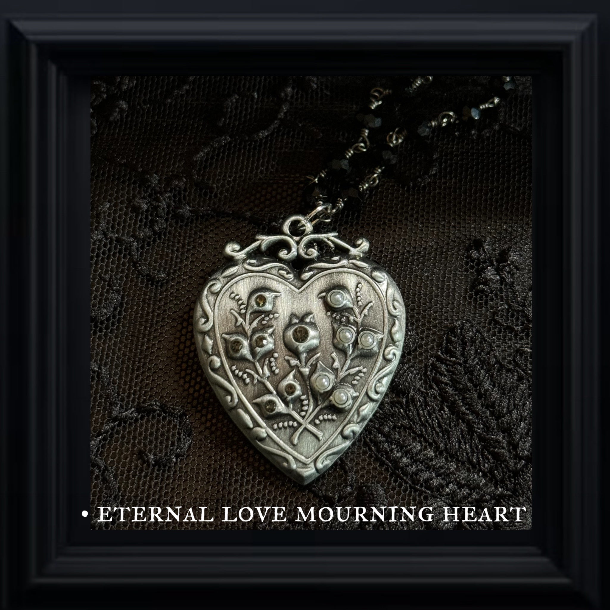 Eternal Love Mourning Heart Necklace