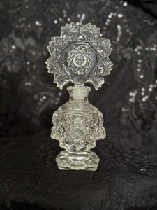 Victorian cut glass perfume bottle