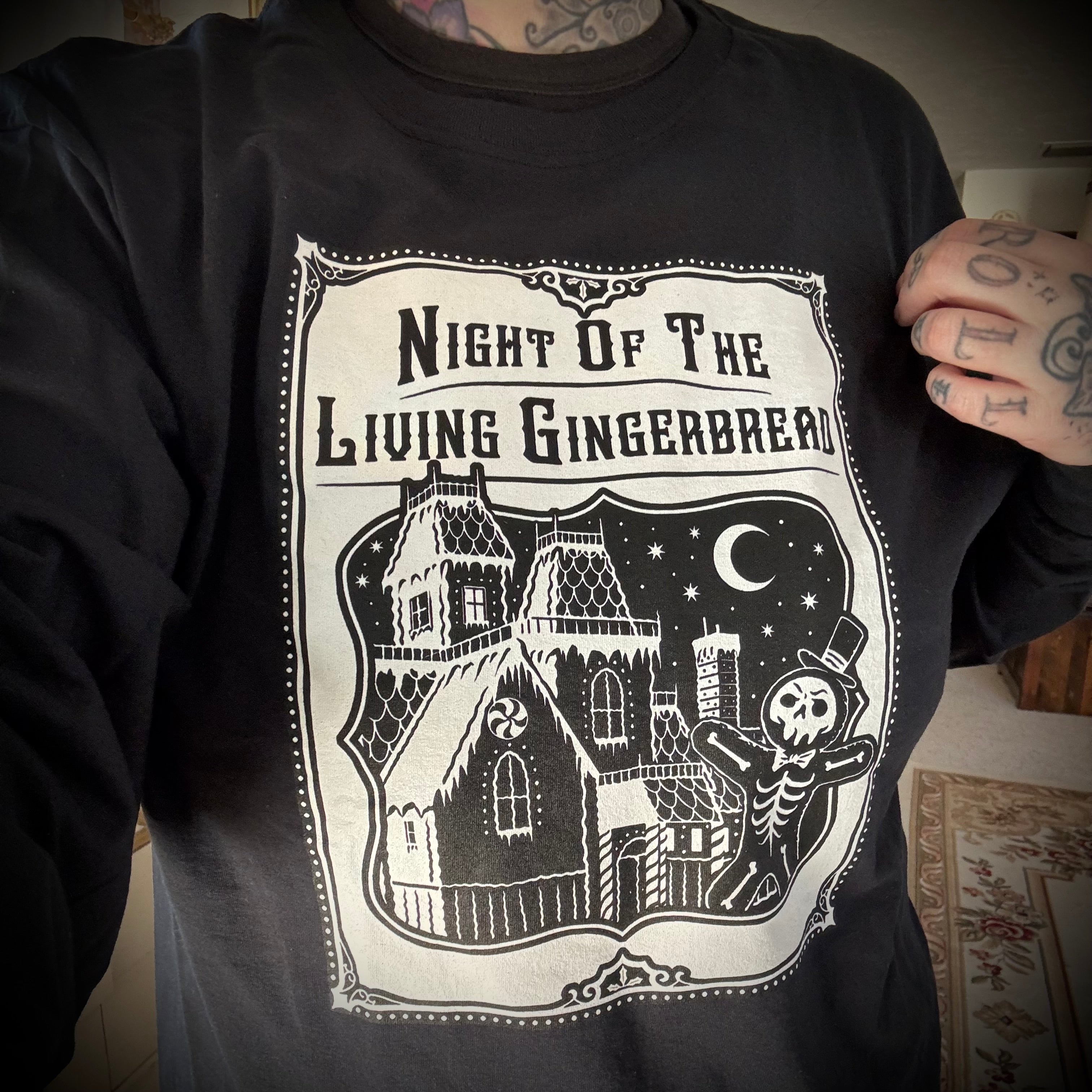 Night of the living gingerbread large long sleeve