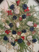 Victorian Silk Mourning flowers  - Oval