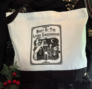 Night of the living gingerbread large tote