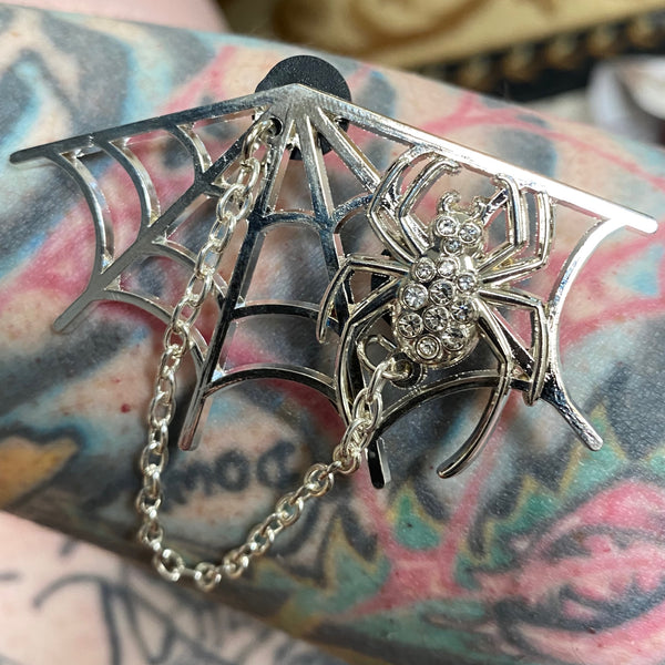 Unique Vintage Style Large Spider Brooch 