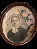 Victorian Mourning memorial in frame