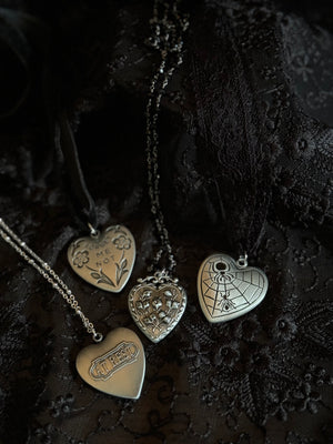 Forbidden Love Mourning Heart Necklace