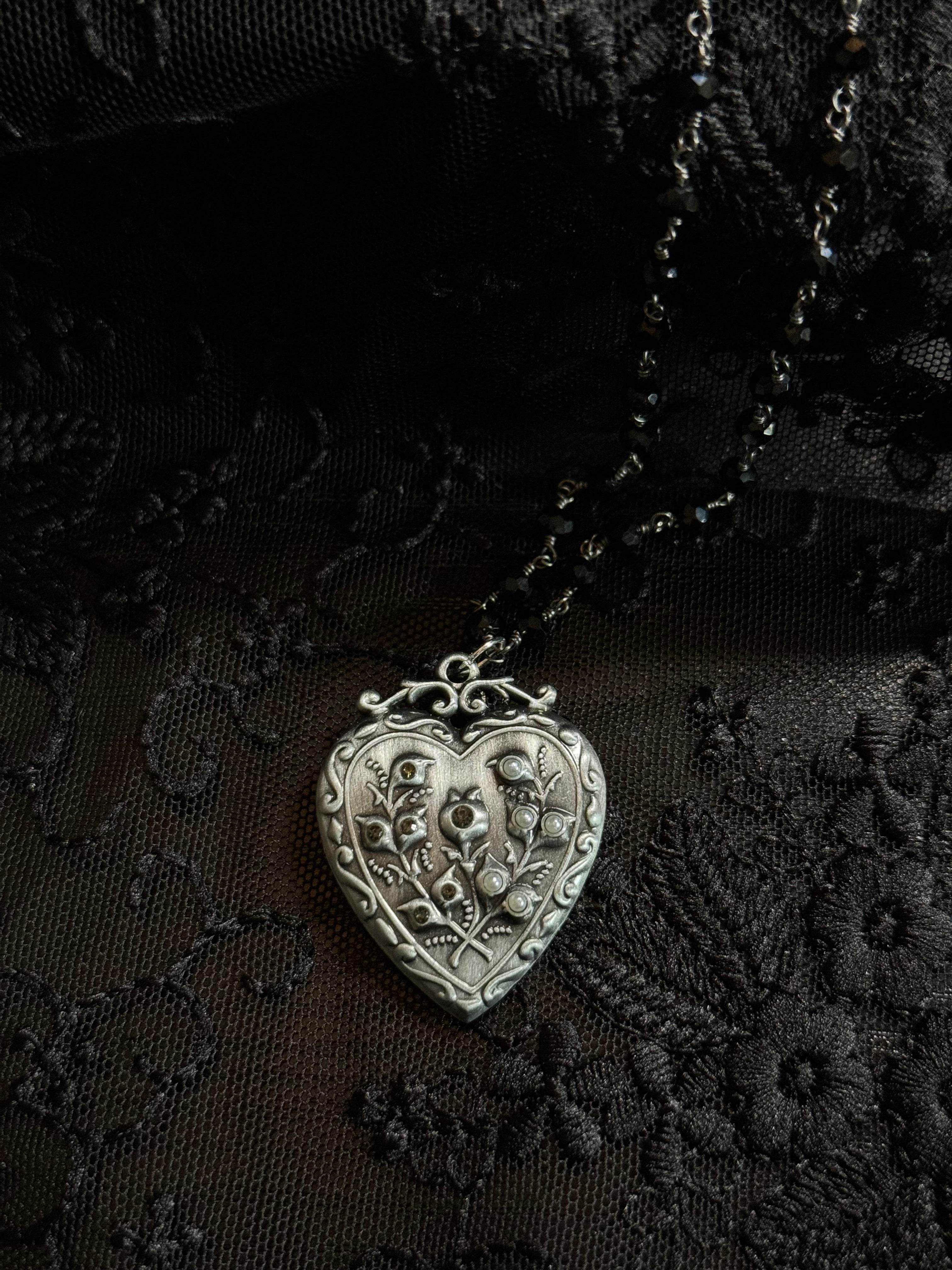 Eternal Love Mourning Heart Necklace