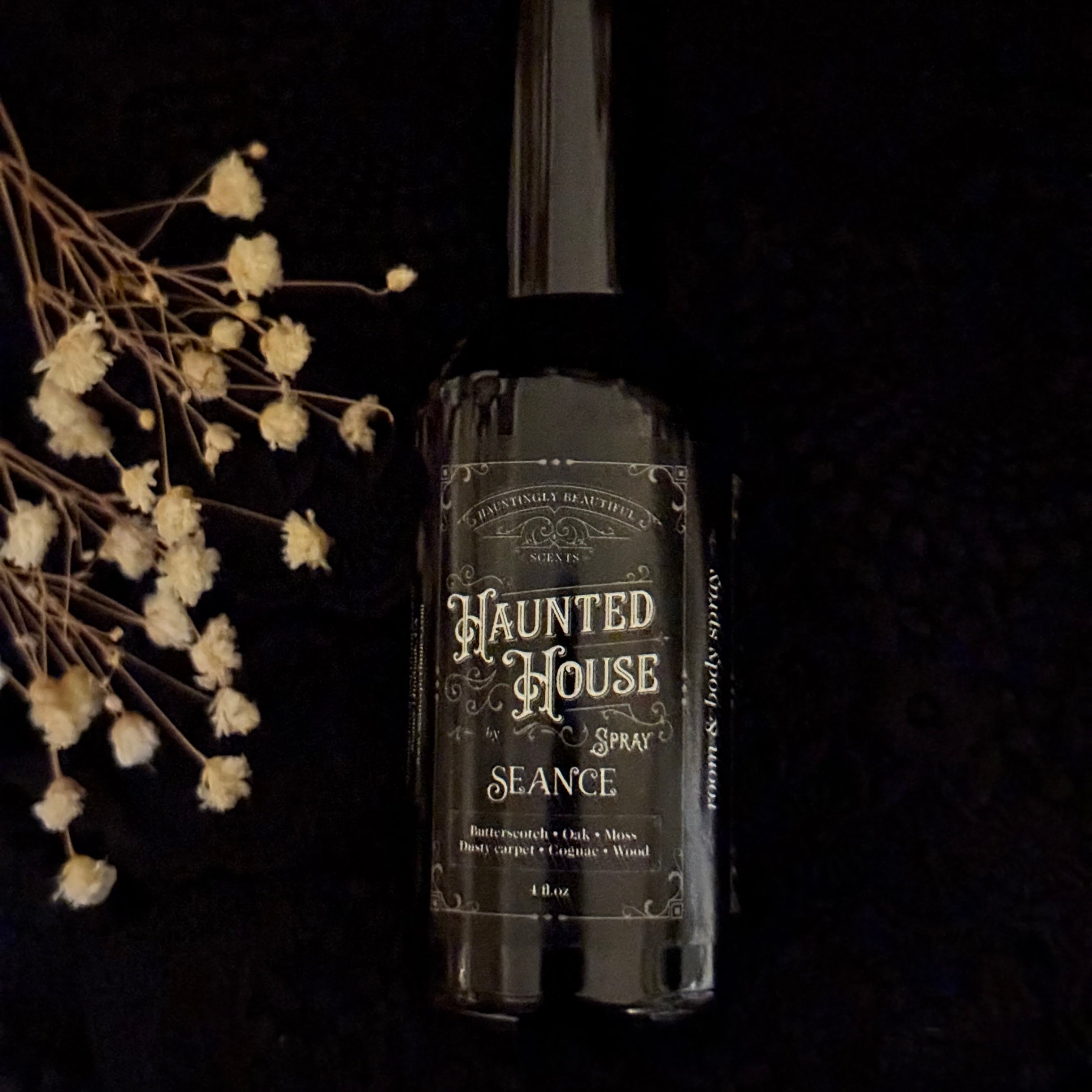 Haunted House Spray- the scent of a Victorian home.  (butterscotch, oak, dusty carpet)