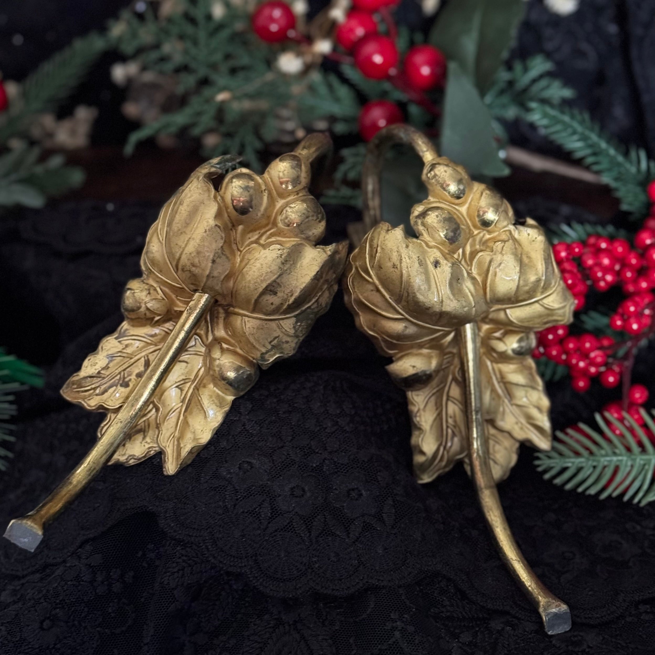 Victorian floral pair- curtain tie back