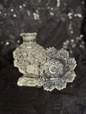 Victorian cut glass perfume bottle