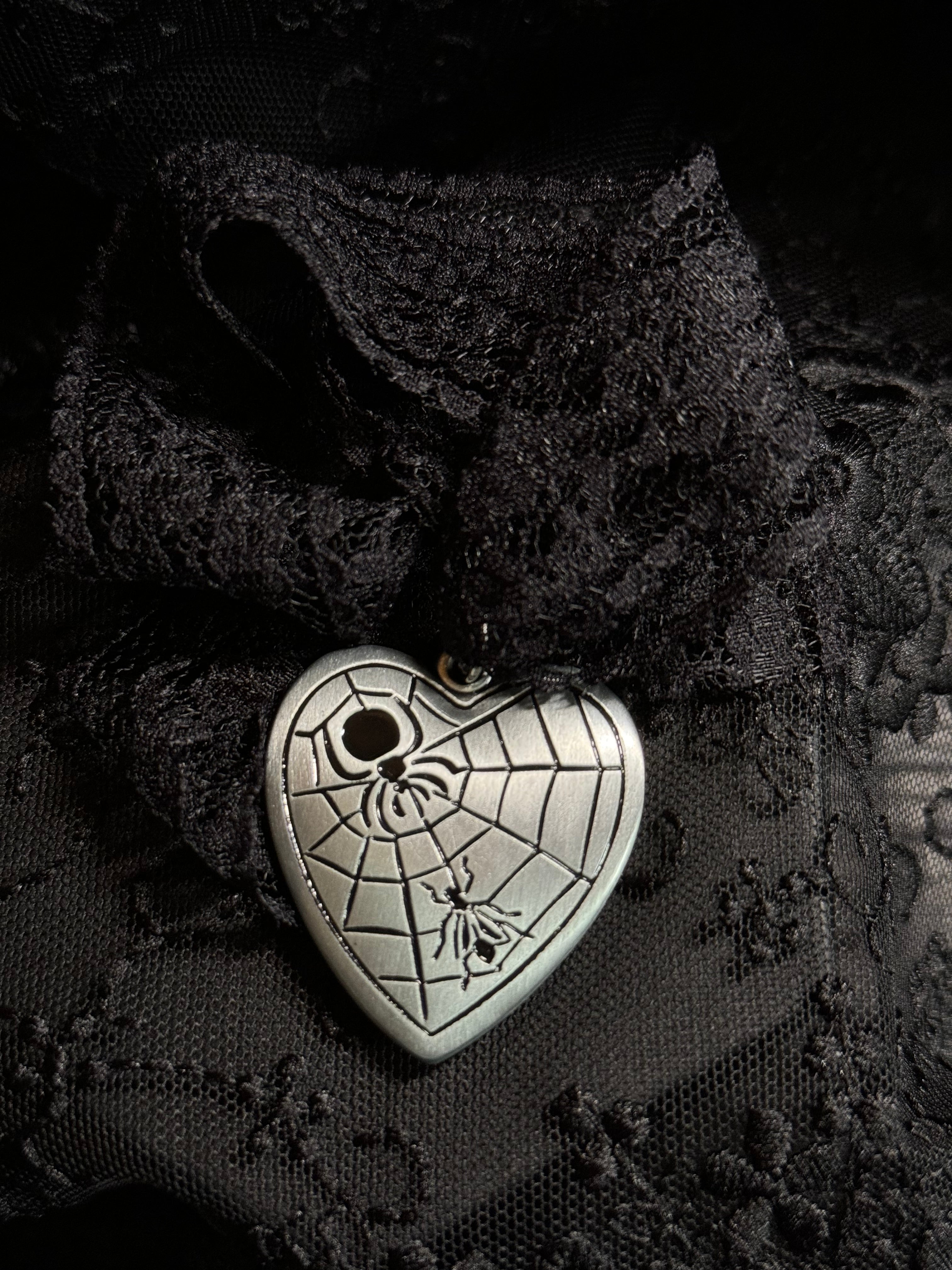 Forbidden Love Mourning Heart Necklace