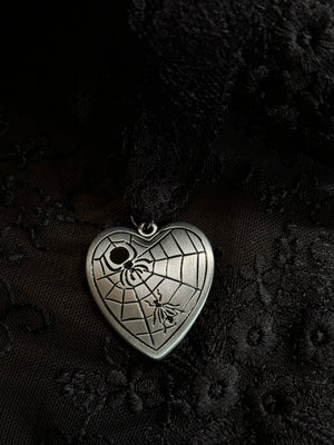 Forbidden Love Mourning Heart Necklace