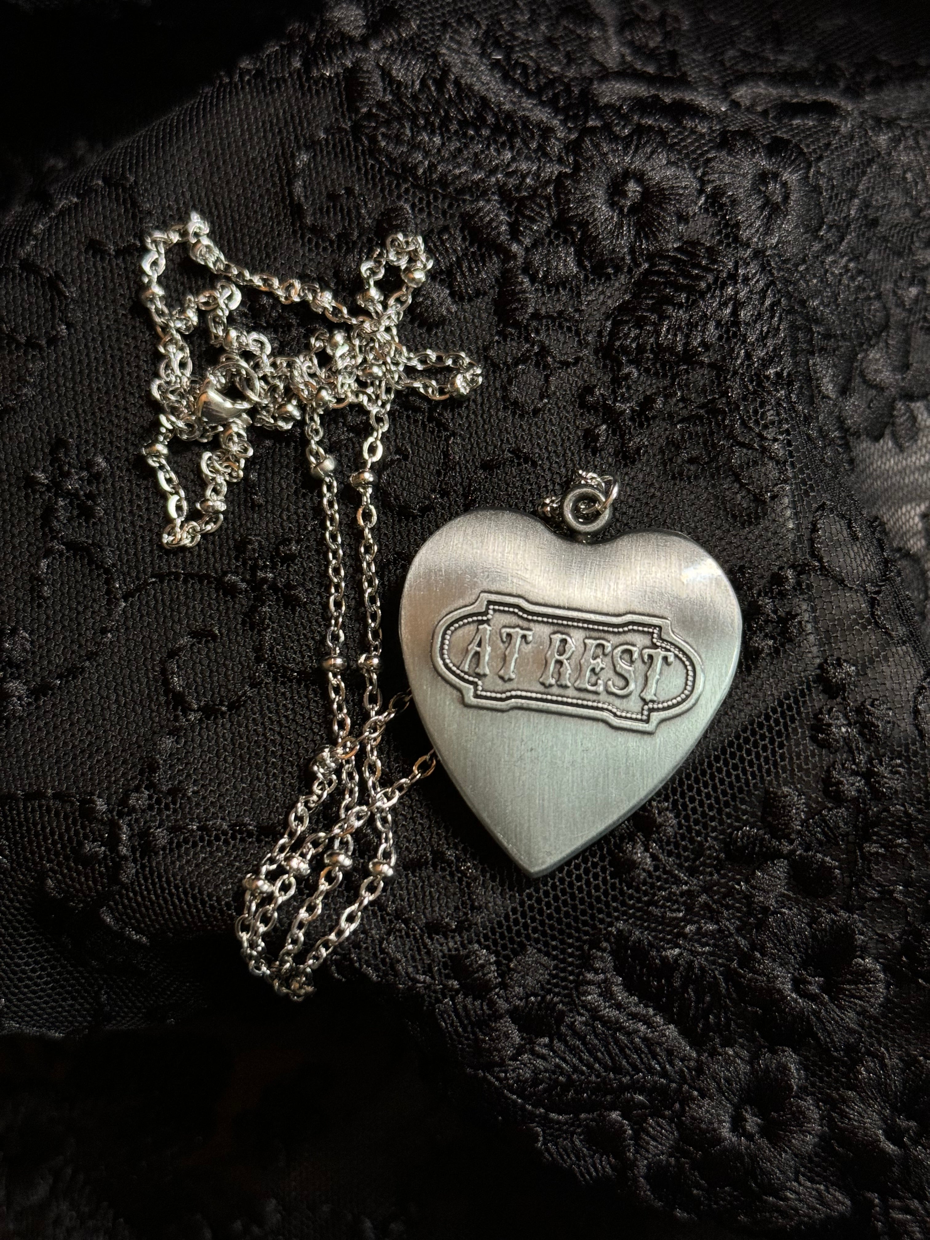 At Rest Mourning Heart Necklace