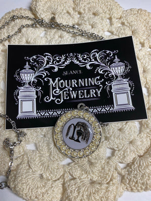 MOURNING JEWELRY: weeping willow and urn